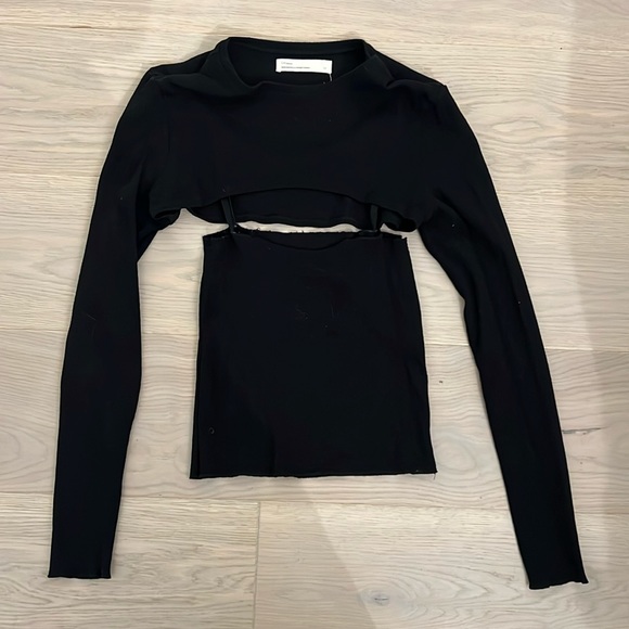 OAK + FORT Tops - Oak + fort tank w/ attached bolero sleeves